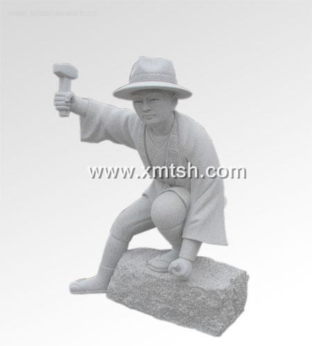 人物石雕系列-雕刻工人