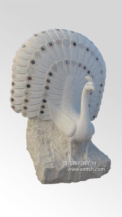 动物石雕系列—孔雀开屏